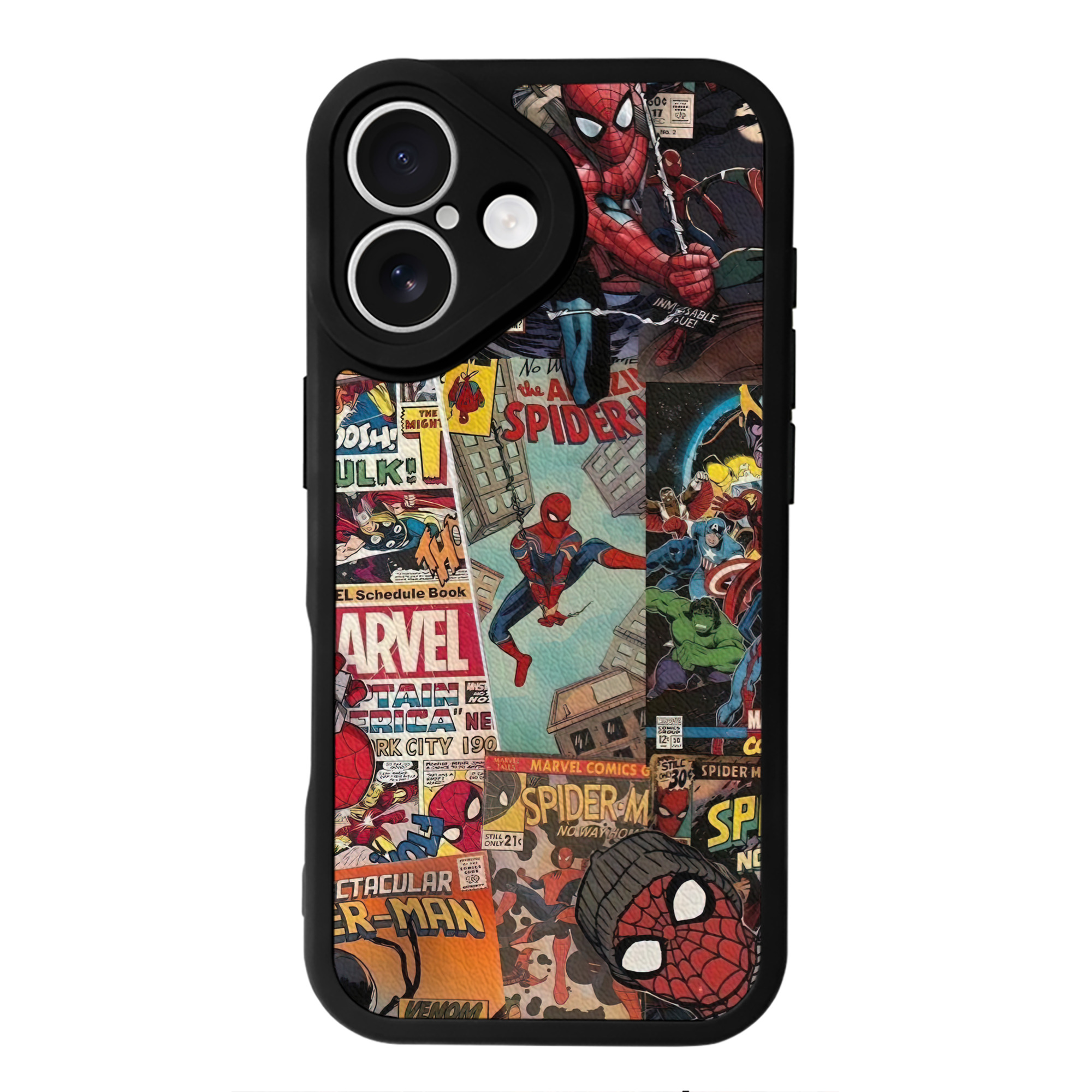 （画像用） Spider Man スパイダーマン 【iPhone 16シリーズ対応】シリコンスマホケース（レザー調） 材質：シリコン